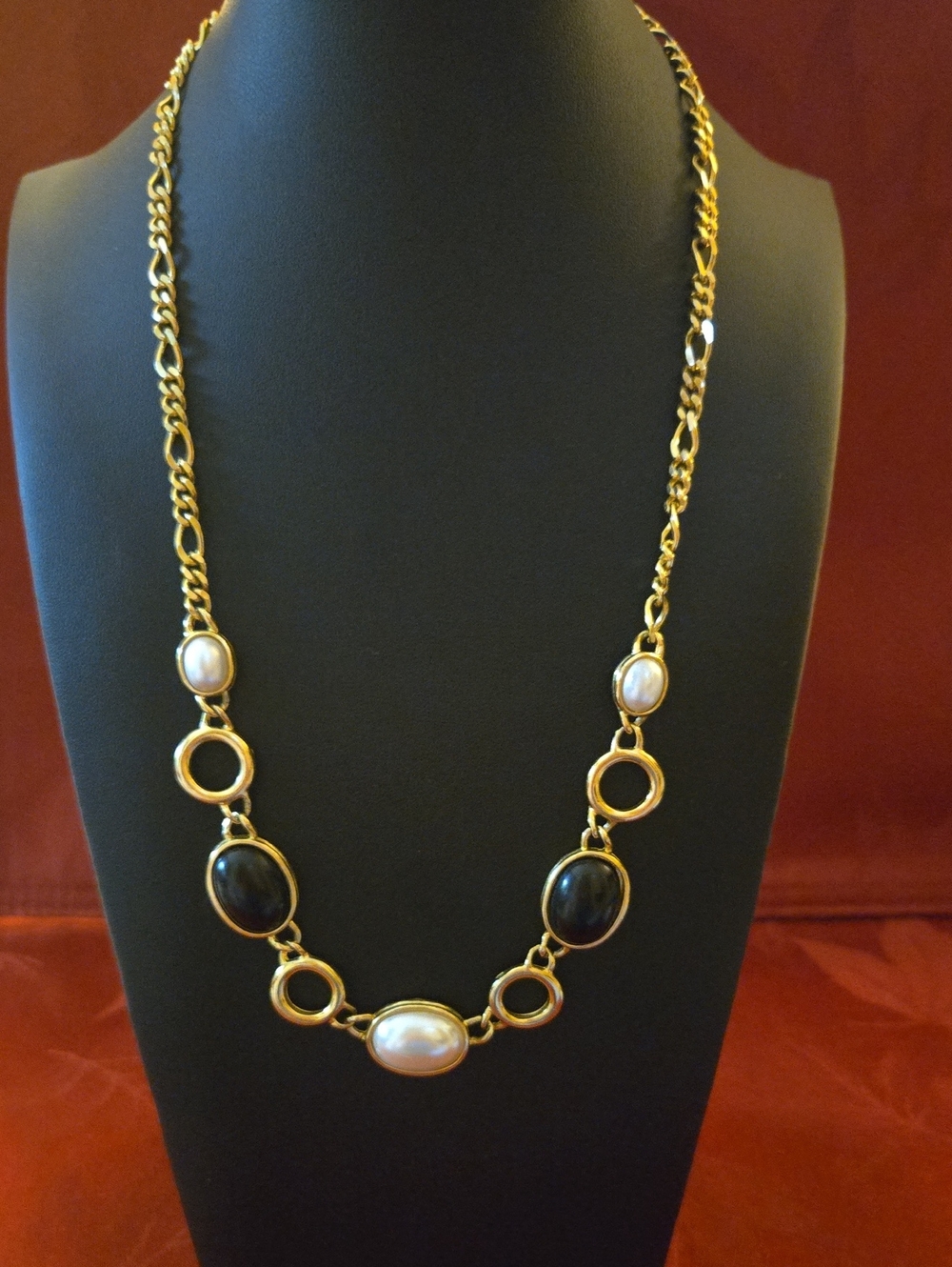 Park Lane Gold-Tone Necklace with Black and Pearl Accents